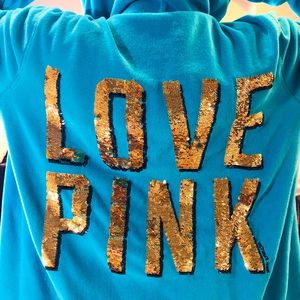 Victoria Secret full zip velour bling hoodie.